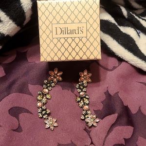 Pink flower earrings